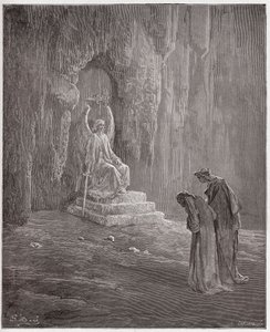 Die Göttliche Komödie, Purgatorio, Gesang 9: Dante und Virgil an den Toren des Fegefeuers - von Dante Alighieri (1265-1321) - Illustration von Gustave Doré (1832-1883)