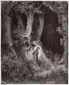 Die Göttliche Komödie (La Divina Commedia), Inferno, Gesang 1: Dante im wilden Wald - von Dante Alighieri (1265-1321) - Illustration von Gustave Doré (1832-1883)