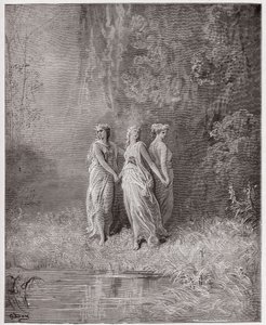 Die Göttliche Komödie (La Divina Commedia), Purgatorio, Gesang 29: Nächstenliebe, Hoffnung und Glaube - von Dante Alighieri (1265-1321) - Illustration von Gustave Doré (1832-1883) von Gustave Dore