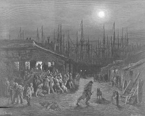 Die Docks - Nachtszene, London