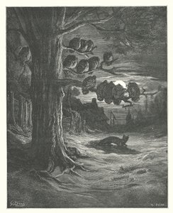 Die Fabeln von La Fontaine: Der Fuchs und die Truthähne von Gustave Dore