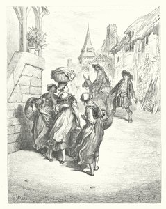 Die Fabeln von La Fontaine: Der Müller, sein Sohn und der Esel von Gustave Dore