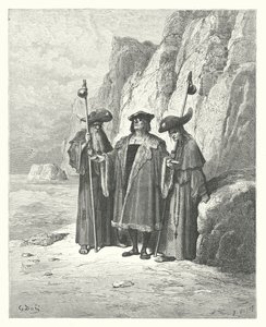 Die Fabeln von La Fontaine: Die Auster und ihre Anspruchsteller von Gustave Dore