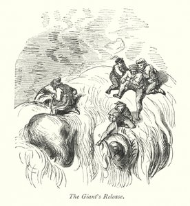 Die Befreiung des Riesen (Gravur) von Gustave Dore