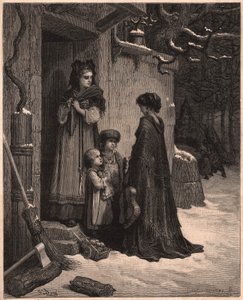 Die Heuschrecke und die Ameise, Illustration aus der Fabel von Jean de la Fontaine