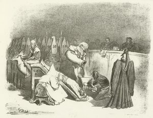 Die Inquisition - Folter durch Wasser (Gravur) von Gustave Dore