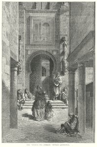 Die "Puerta del Perdon," Kathedrale von Sevilla (Gravur) von Gustave Dore