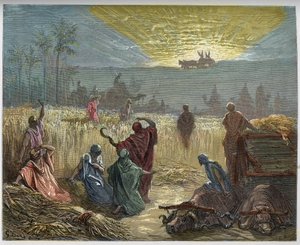 Die Rückkehr der Bundeslade nach Beth-Schemesch - Altes Testament - Gravur in „The Bible illustree“ von Gustave Dore (1832-1883) - Gravur aus „The Dore Bible“