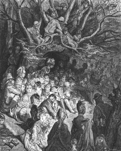 Das Flussufer - Unter den Bäumen, 1872 von Gustave Dore