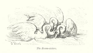 Die Schwanenschwestern (Gravur) von Gustave Dore