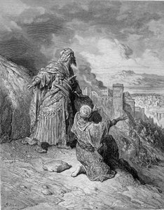 Der letzte der arabischen Könige verließ Granada nach seiner Belagerung durch die Katholiken im Jahr 1492. Gravur von Gustave Doré von Gustave Dore