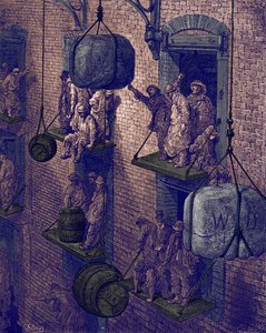 Lagerhaltung in der Stadt von Gustave Dore