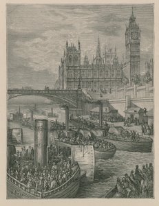 Westminster-Treppen - Dampfer verlassen von Gustave Dore