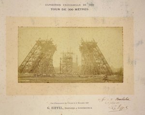 Bau des Eiffelturms von Gustave Eiffel
