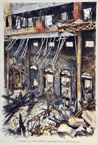 Brand der Opera Comique in Paris am 25. Mai 1887 während der Aufführung des ersten Akts von Ambroise Thomas