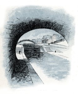 Die Schleusen des Canal Saint-Martin, Paris, aus „La Seine à travers Paris“ von Saint-Juirs