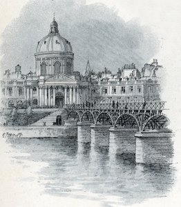Ansicht des Institut de France und der Brücke Pont des Arts in Paris