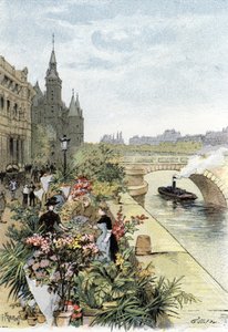Ansicht des Blumenmarktes, Ile de la Cite, Paris