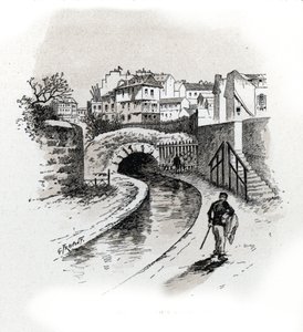 Blick auf die Bièvre bei den Gobelins, Paris, aus „La Seine à travers Paris“ von Saint-Juirs