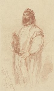 Stehender Mann mit Figur