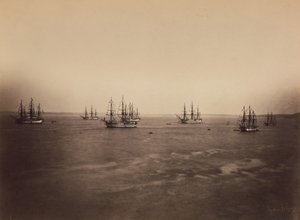 Die französischen und englischen Flotten, Cherbourg, August 1858 von Gustave Le Gray
