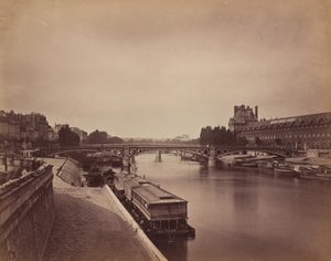 Die Pont du Carrousel, Paris: Blick nach Westen von der Pont des Arts von Gustave Le Gray