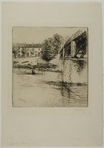 Die Brücke bei Fournay, von der Seite