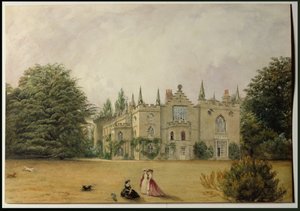 Blick auf Strawberry Hill, Middlesex vom Garten von Gustavus Ellinthorpe Sintzenich