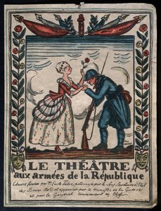 Theater für die Armeen der Republik, französischer Soldat küsst die Hand einer Schauspielerin