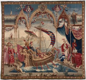 Der Kaiser segelt, aus Die Geschichte des Kaisers von China von Guy Louis Vernansal
