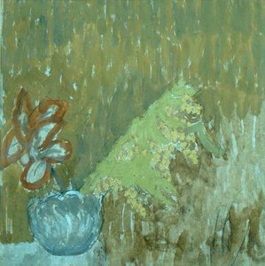Mimose und andere Blumen in einer Vase von Gwen John