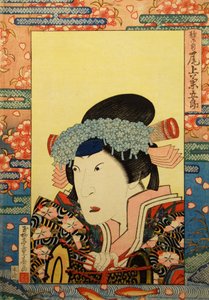 Kabuki-Schauspieler Onoe Kikugorō III als Shizuka Gozen, 1830 von Gyokuryutei Shigeharu