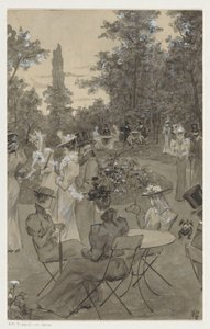 Erholende Menschen in einem Park von H.C. Louwerse (signed by artist)