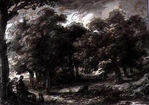 Waldlandschaft mit Figuren von H.F. 1751 1812 Aylesford