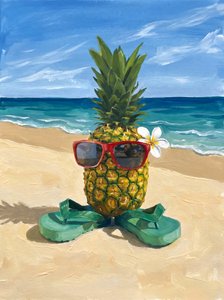 Tropischer Ananas-Strandtag
