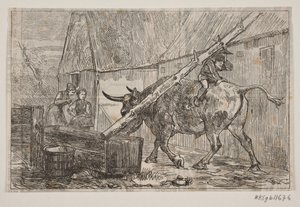 Nissen reitet auf dem Ochsen von H. C. Henneberg