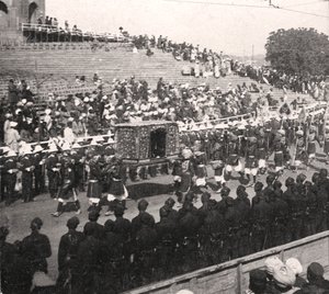 Ein Staatspalankin in einer königlichen Prozession, Delhi, Indien, 1912