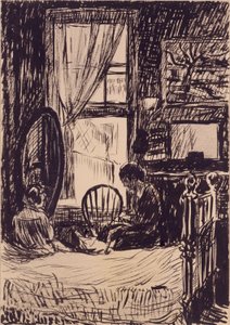 (Figuren vor Fenster) von H. Lyman Sayen