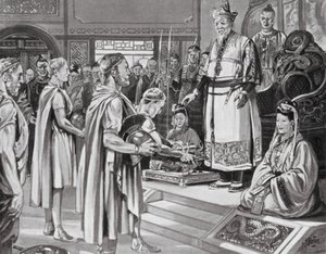 Der chinesische Kaiser empfängt eine Mission