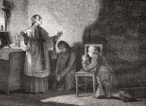 Ludwig XVI. (1754-93) beim Gebet vor seiner Hinrichtung