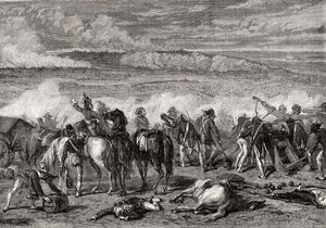 Die Schlacht von Jemappes, 6. November 1792, graviert von Alexandre Hurel von H. de la Charlerie