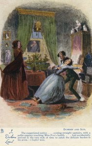 In Dickens Land - Dombey und Sohn Postkarte, ca. 1907 von Hablot Knight Browne