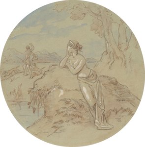Eines von achtzehn Designs für eine Serie von Platten, die Venus und Adonis illustrieren