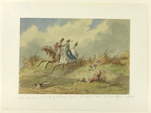 Nun, das ist eine neue Art, einen Zaun zu überwinden - Sie scheint jedenfalls nicht beleidigt zu sein von Hablot Knight Browne