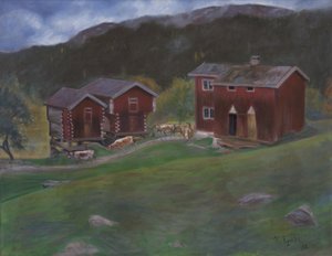 Bauernhof in Åse in Telemarken, Norwegen von Halfdan Egedius