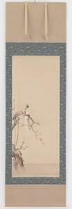Vogel und Pflaumenblüten, Edo-Zeit, spätes 17. Jahrhundert von Hanabusa Itcho