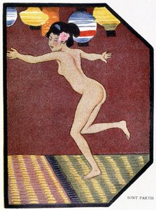 Junge japanische Nackttänzerin - in „Japanische Puppe“ von Félicien Champsaur, ill. Hanafusa Itcho, Paris