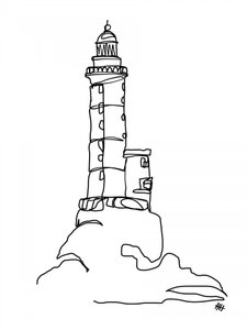 Küstenleuchtturm-Linienkunst