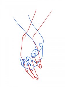 Händchenhalten Linienkunst von Hanna Lee Tidd