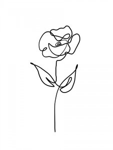 Einzelne Linie Rose von Hanna Lee Tidd